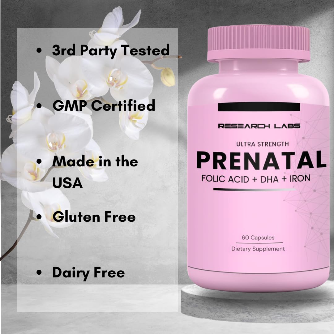 Research Labs Prenatal Vitamins for Women 2 Fer 1 Ad: 6X More Bioavailable Methylated Folate Folic Acid MTHF 5 | Supports Brain Development, Healthy Growth - PrimeBioHealth - canada supplements