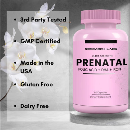 Research Labs Prenatal Vitamins for Women 2 Fer 1 Ad: 6X More Bioavailable Methylated Folate Folic Acid MTHF 5 | Supports Brain Development, Healthy Growth - PrimeBioHealth - canada supplements