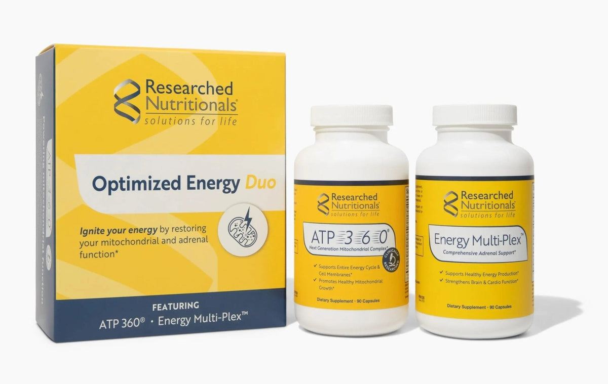 Researched Nutritionals Mens & Womens Vitamins - Optimized Energy Duo - Adrenal Support & Mitochondrial Supplements - PrimeBioHealth - canada supplements