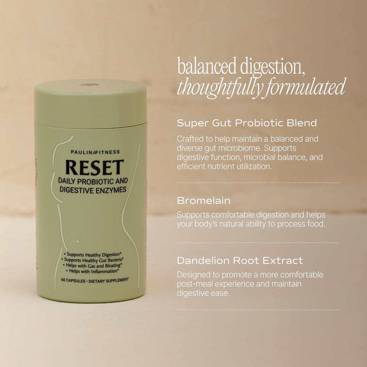 Reset Daily Probiotic + Prebiotic Plant Digestive Enzymes – Advanced Gut Reset for Women - PrimeBioHealth - canada supplements