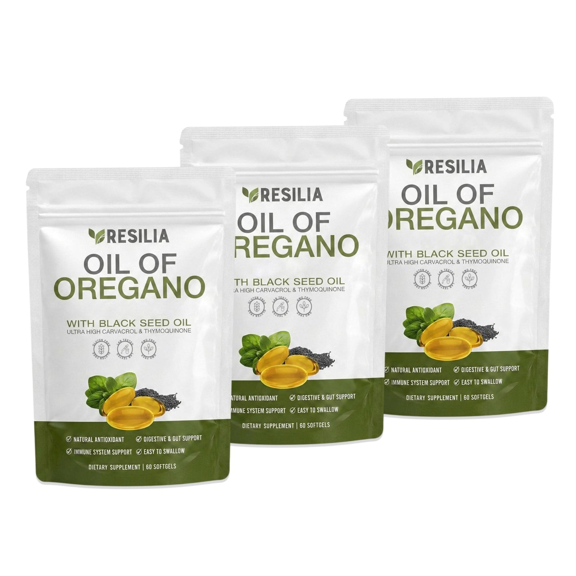 Resilia Softgels with Black Seed Oil – Premium Grade Oregano Oil Capsules for Immune & Digestive Support – Non-GMO, Gluten-Free Softgels – Natural Herbal Wellness Supplement (60 Count) - PrimeBioHealth - canada supplements