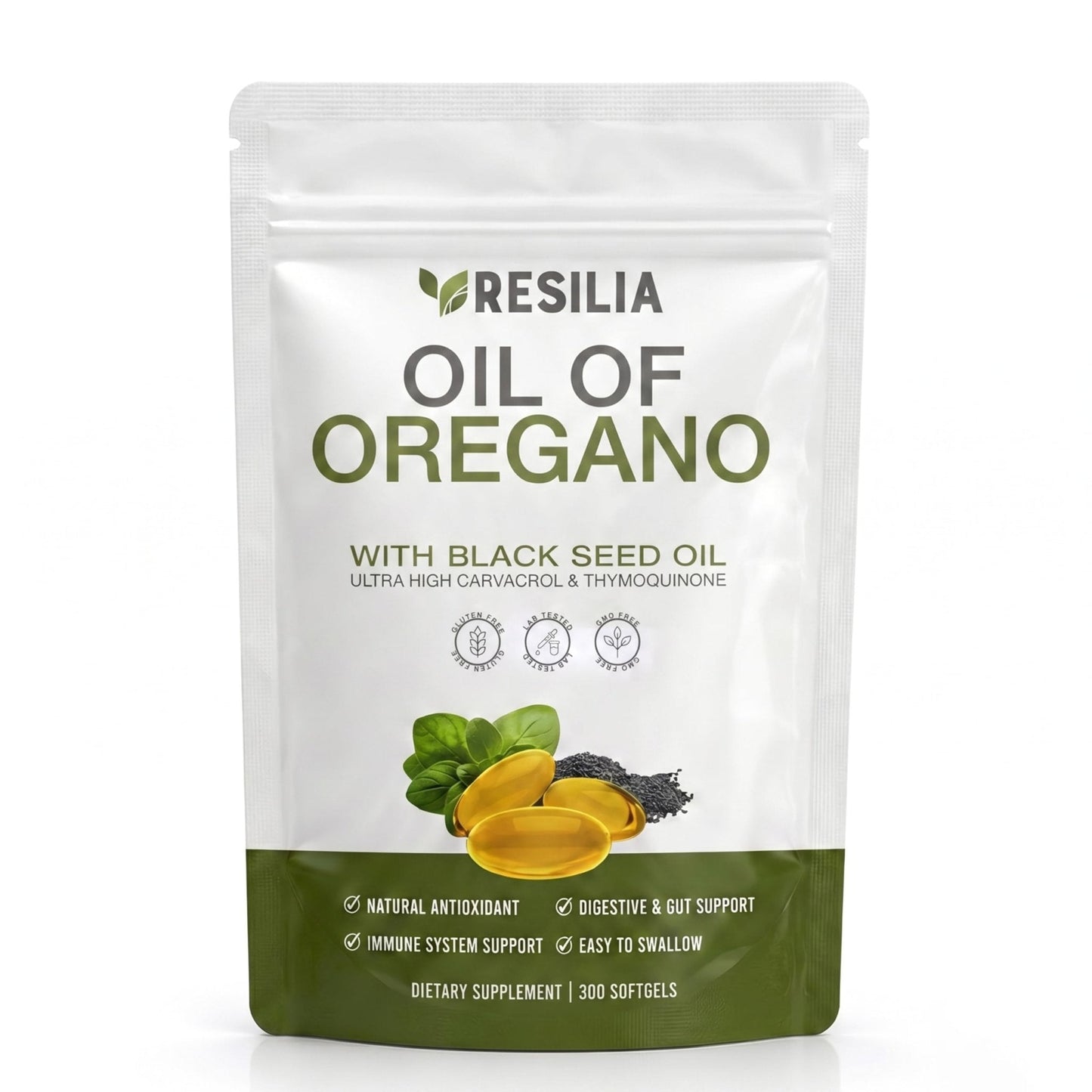 Resilia Softgels with Black Seed Oil – Premium Grade Oregano Oil Capsules for Immune & Digestive Support – Non-GMO, Gluten-Free Softgels – Natural Herbal Wellness Supplement (60 Count) - PrimeBioHealth - canada supplements