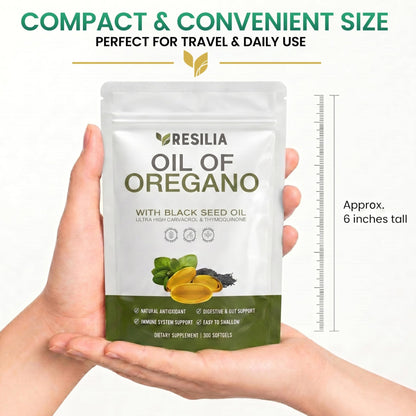 Resilia Softgels with Black Seed Oil – Premium Grade Oregano Oil Capsules for Immune & Digestive Support – Non-GMO, Gluten-Free Softgels – Natural Herbal Wellness Supplement (60 Count) - PrimeBioHealth - canada supplements