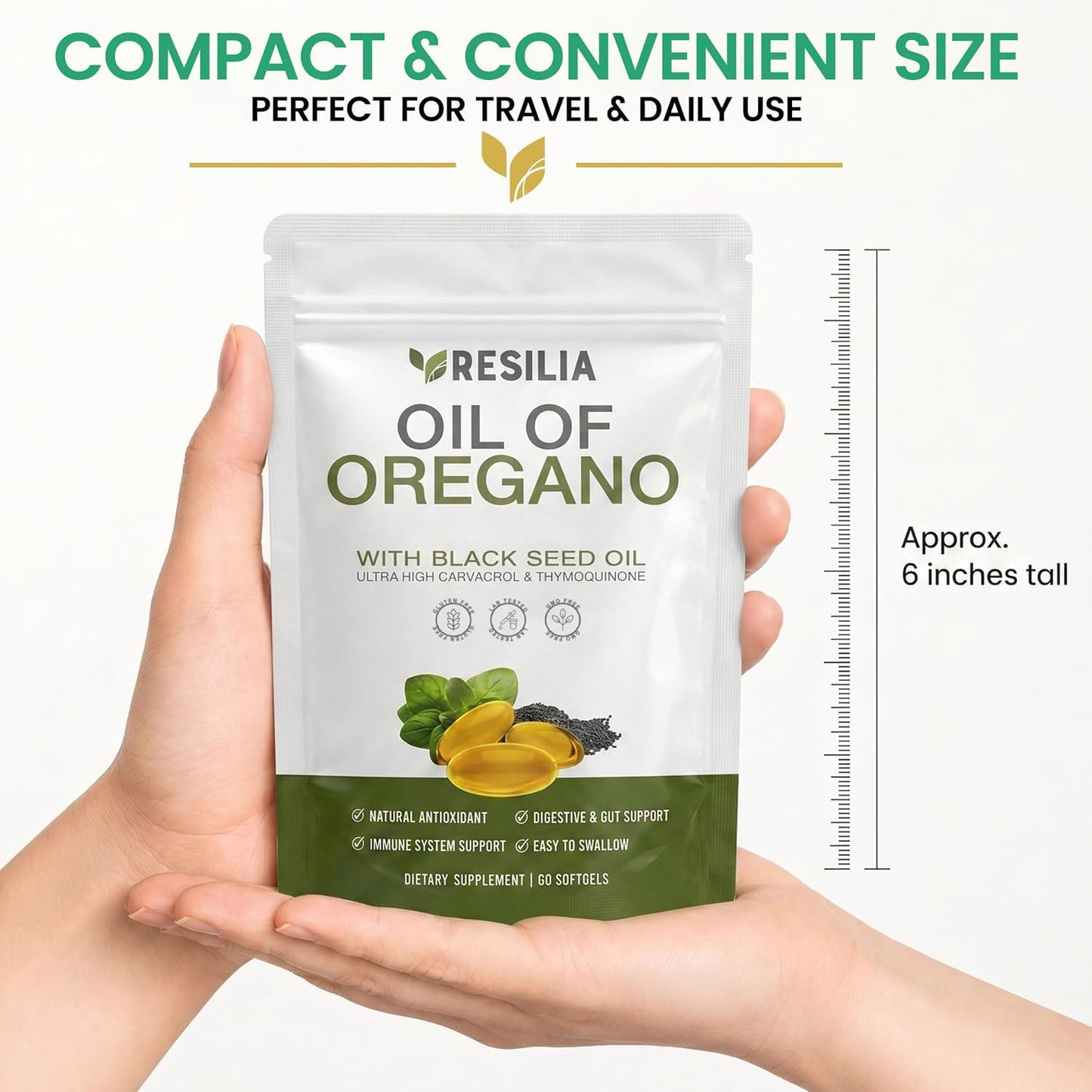 Resilia Softgels with Black Seed Oil – Premium Grade Oregano Oil Capsules for Immune & Digestive Support – Non-GMO, Gluten-Free Softgels – Natural Herbal Wellness Supplement (60 Count) - PrimeBioHealth - canada supplements