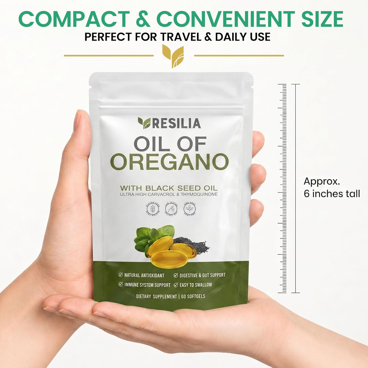 Resilia Softgels with Black Seed Oil – Premium Grade Oregano Oil Capsules for Immune & Digestive Support – Non-GMO, Gluten-Free Softgels – Natural Herbal Wellness Supplement (60 Count) - PrimeBioHealth - canada supplements