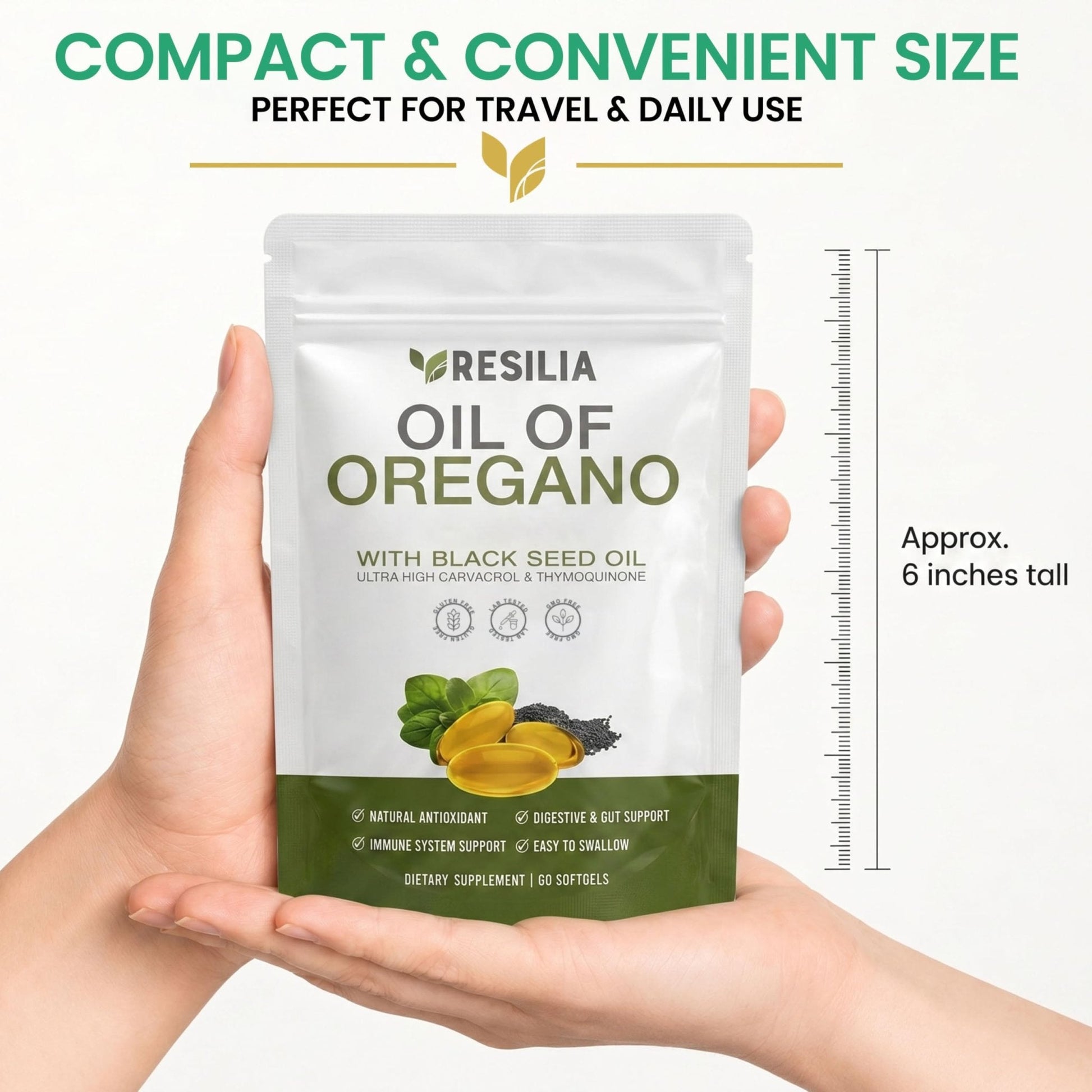 Resilia Softgels with Black Seed Oil – Premium Grade Oregano Oil Capsules for Immune & Digestive Support – Non-GMO, Gluten-Free Softgels – Natural Herbal Wellness Supplement (60 Count) - PrimeBioHealth - canada supplements