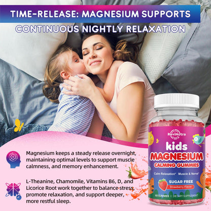 ReviNutra Magnesium Gummies for Kids - Magnesium Glycinate Gummies with L-Theanine, Chamomile, Vitamin B6, D for Kids & Adults Sleep - PrimeBioHealth - canada supplements
