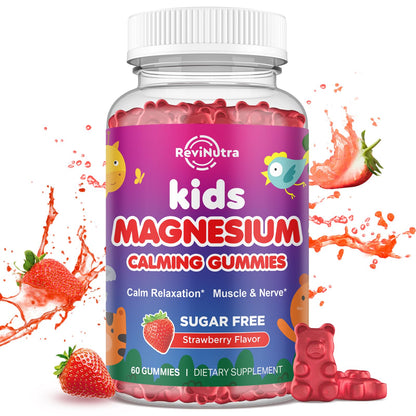 ReviNutra Magnesium Gummies for Kids - Magnesium Glycinate Gummies with L-Theanine, Chamomile, Vitamin B6, D for Kids & Adults Sleep - PrimeBioHealth - canada supplements