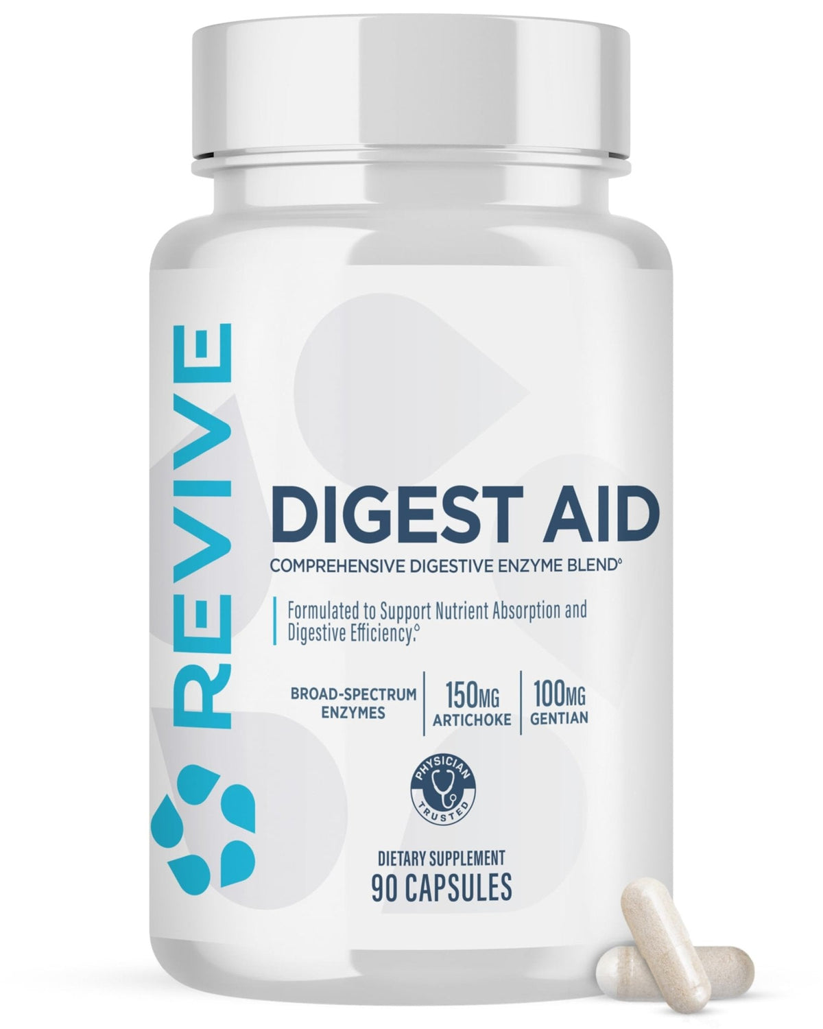 Revive MD Digest Aid, Digestive Support Supplement for Men & Women - Comprehensive Digestive Enzyme Blend with Probiotics & Prebiotics for Gut Health & Healthy Digestion - PrimeBioHealth - canada supplements