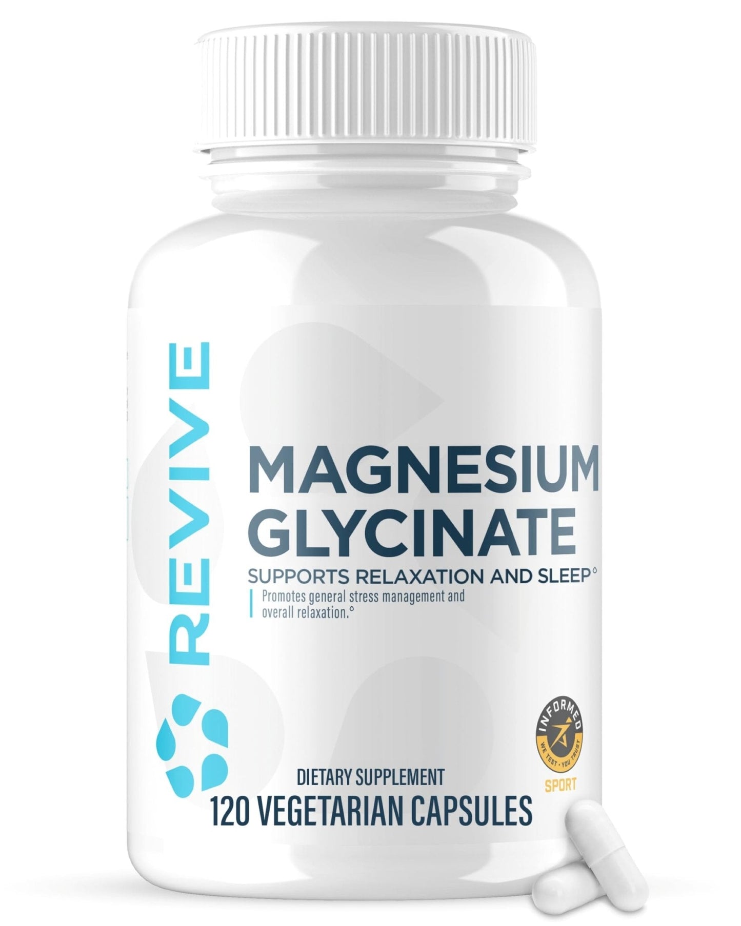 Revive MD Pure Magnesium Glycinate 200mg – High Absorption Supplement for Relaxation, Stress Relief, Sleep & Memory Support – Promotes Strong Bones - PrimeBioHealth - canada supplements