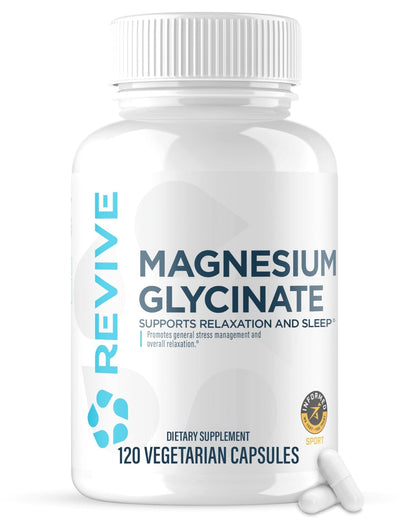 Revive MD Pure Magnesium Glycinate 200mg – High Absorption Supplement for Relaxation, Stress Relief, Sleep & Memory Support – Promotes Strong Bones - PrimeBioHealth - canada supplements