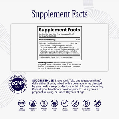 Rho Nutrition Liposomal Collagen Peptides - High-Absorption Liquid Collagen Supplement - Supports Skin Elasticity, Joint Health - PrimeBioHealth - canada supplements