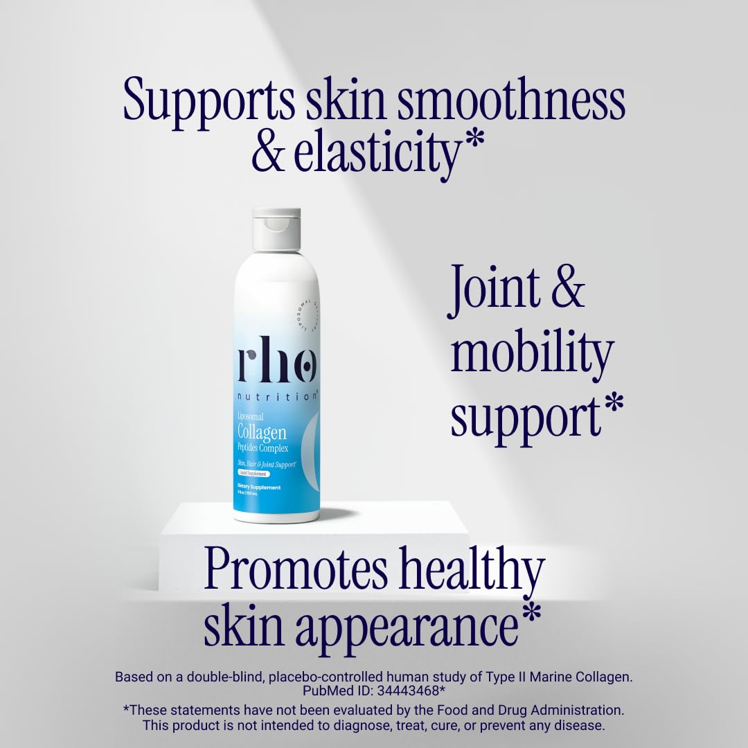 Rho Nutrition Liposomal Collagen Peptides - High-Absorption Liquid Collagen Supplement - Supports Skin Elasticity, Joint Health - PrimeBioHealth - canada supplements