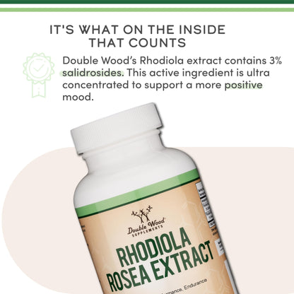 Rhodiola Rosea Supplement 500mg, 120 Vegan Capsules (Third Party Test, Gluten Free, 3% Salidrosides, 1% Rosavins Extract) for Performance, - PrimeBioHealth - canada supplements
