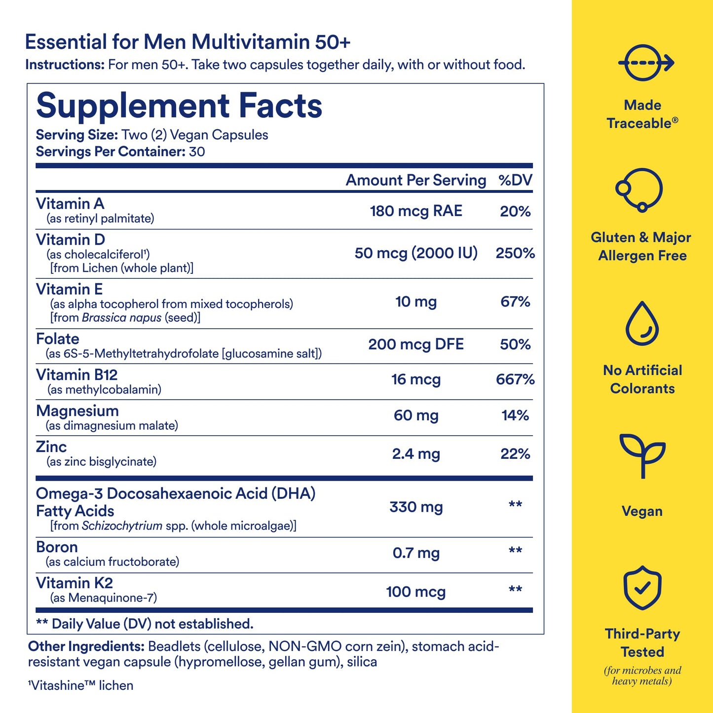 Ritual Men’s 50+ Daily Multivitamin - Key Essential Vitamins and Minerals To Support Heart, Energy, Brain, Muscle, Bone Health* - Including Zinc, D3, B12, A - PrimeBioHealth - canada supplements