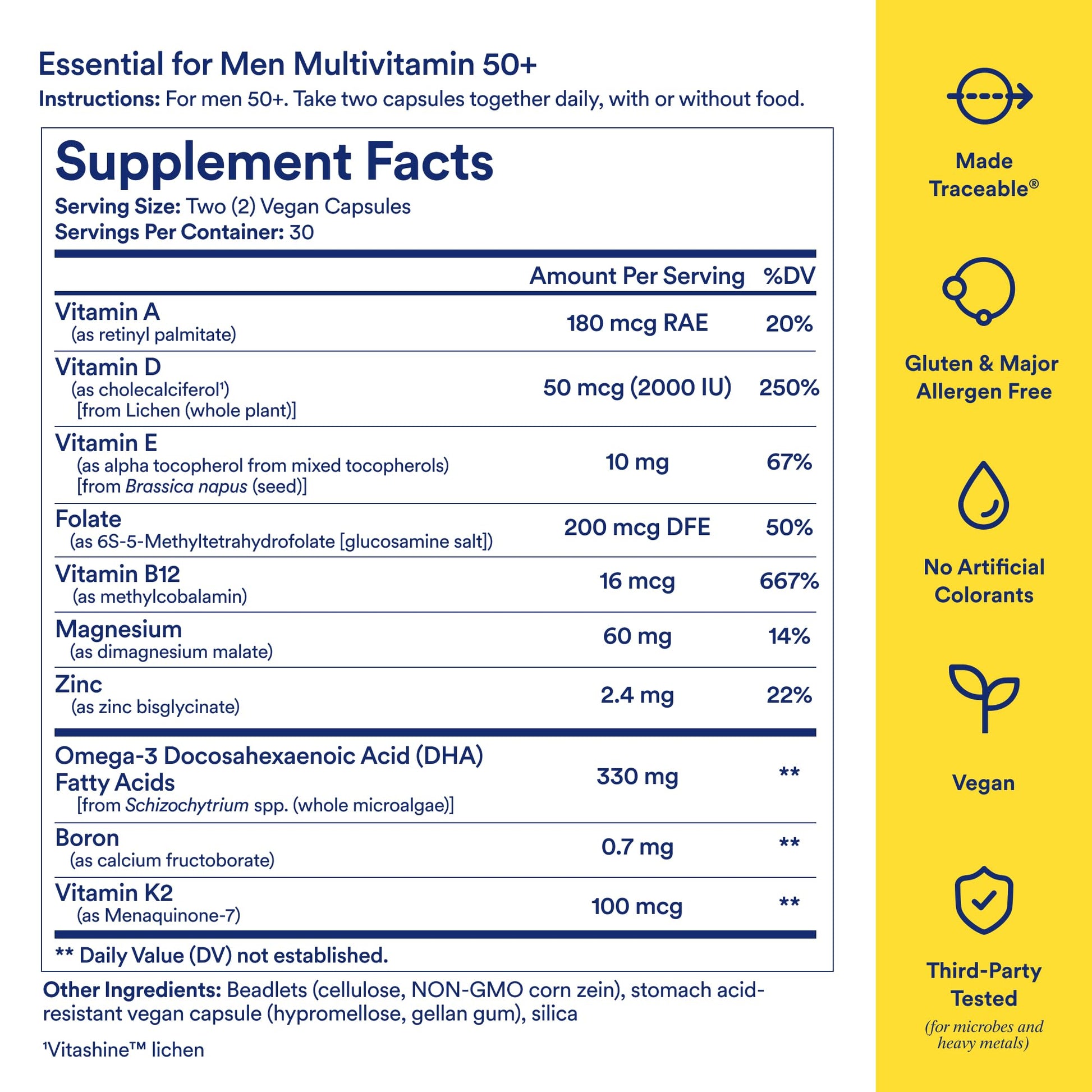 Ritual Men’s 50+ Daily Multivitamin - Key Essential Vitamins and Minerals To Support Heart, Energy, Brain, Muscle, Bone Health* - Including Zinc, D3, B12, A - PrimeBioHealth - canada supplements