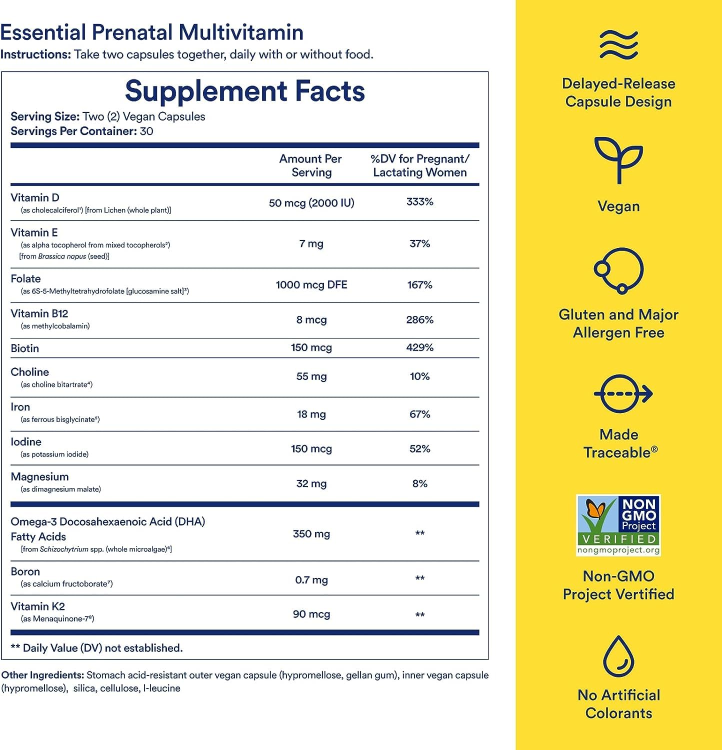 Ritual Prenatal Multivitamin For Women - Key Essential Vitamins and Minerals To Support Mom and Baby During Pregnancy* - Folate, Choline, Omega-3 DHA - PrimeBioHealth - canada supplements
