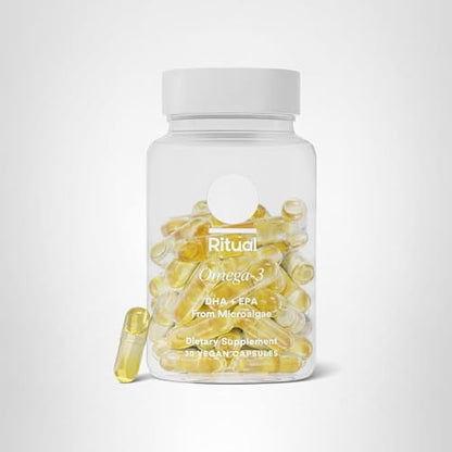 Ritual Vegan Omega 3 Supplement - Science-Backed Dose of DHA and EPA - Bioavailable Omega-3 from Algae Oil - Brain, Heart, and Eye Health Support - PrimeBioHealth - canada supplements