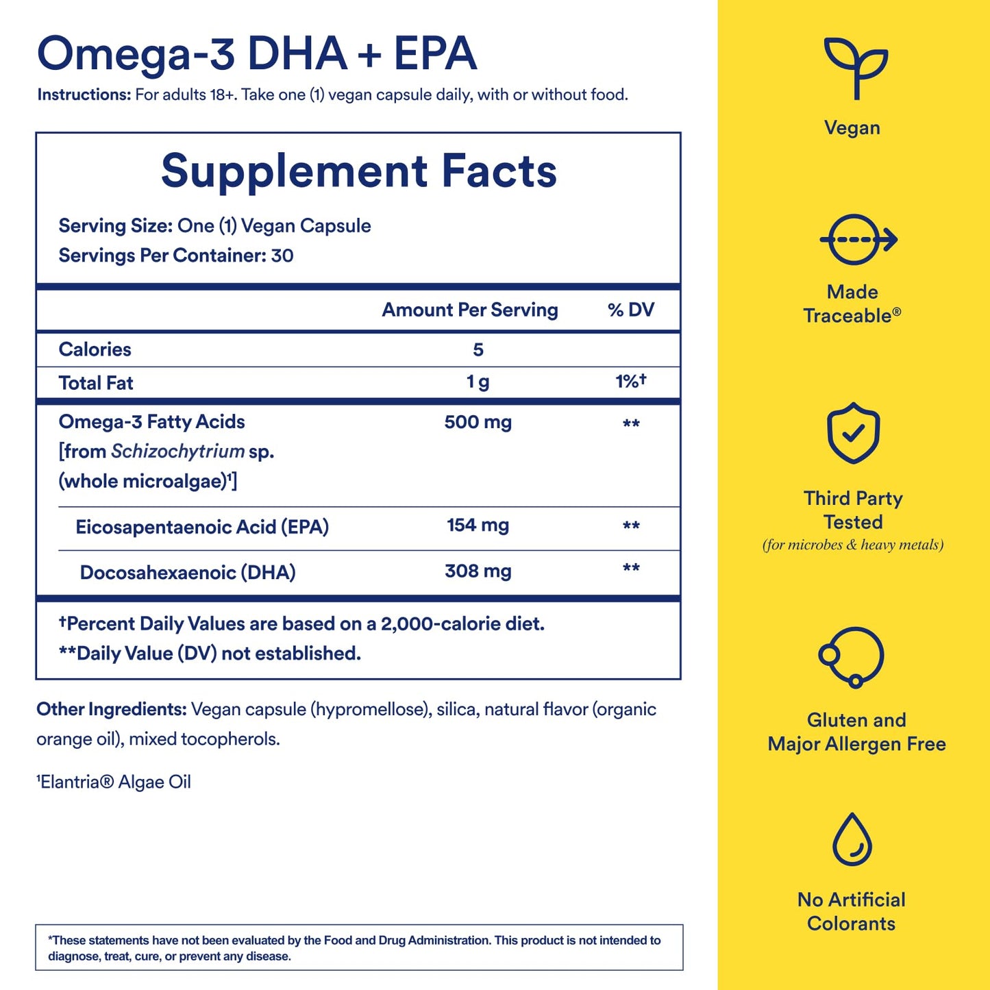 Ritual Vegan Omega 3 Supplement - Science-Backed Dose of DHA and EPA - Bioavailable Omega-3 from Algae Oil - Brain, Heart, and Eye Health Support - PrimeBioHealth - canada supplements