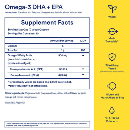 Ritual Vegan Omega 3 Supplement - Science-Backed Dose of DHA and EPA - Bioavailable Omega-3 from Algae Oil - Brain, Heart, and Eye Health Support - PrimeBioHealth - canada supplements