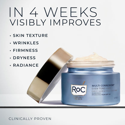 RoC Multi Correxion 5 in 1 Chest Neck Face Moisturizer Face Cream with SPF 30 for Visible Wrinkle and Neck Firming and Tightening - PrimeBioHealth - canada supplements
