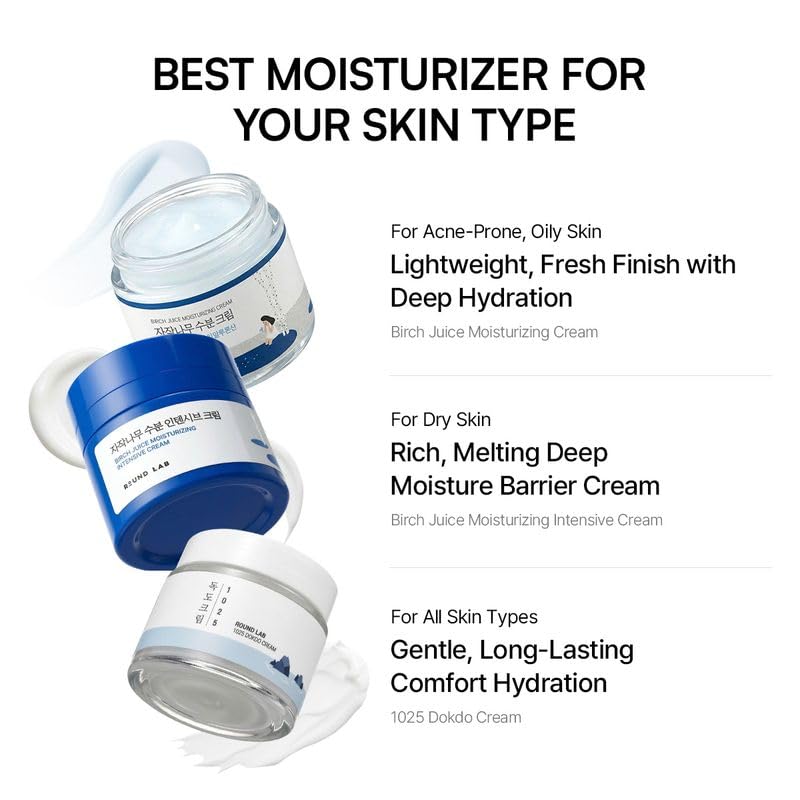 ROUND LAB Birch Juice Moisturizing Cream 2.7 Fl Oz, 48-Hour Deep Hydrating Face Moisturizer with Birch Sap & Vita Hyaluronic Acid for Acne-Prone Skin - PrimeBioHealth - canada supplements