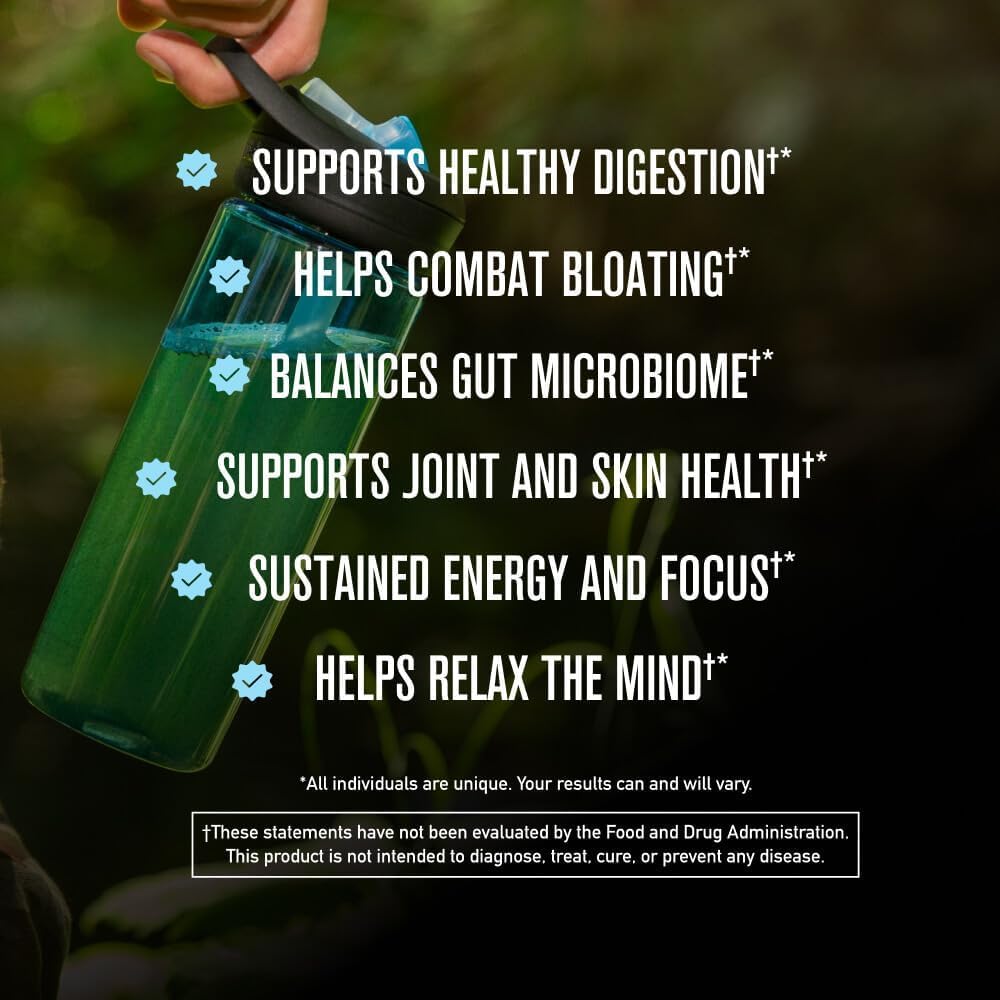 ROUNDHOUSE PROVISION Morning Kick, Zero Sugar Greens Superfood Powder Supplement with Ashwagandha, Collagen, Probiotics, Debloat Drink - PrimeBioHealth - canada supplements