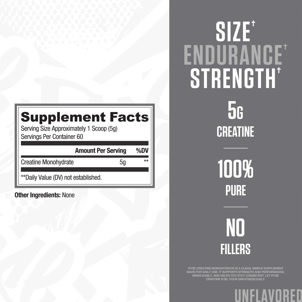 RYSE Creatine Monohydrate Powder - Unflavored - Supports Men & Women Lean Muscle Growth, Strength, Power, and Endurance - Helps Reduce Fatigue - PrimeBioHealth - canada supplements