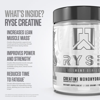 RYSE Creatine Monohydrate Powder - Unflavored - Supports Men & Women Lean Muscle Growth, Strength, Power, and Endurance - Helps Reduce Fatigue - PrimeBioHealth - canada supplements