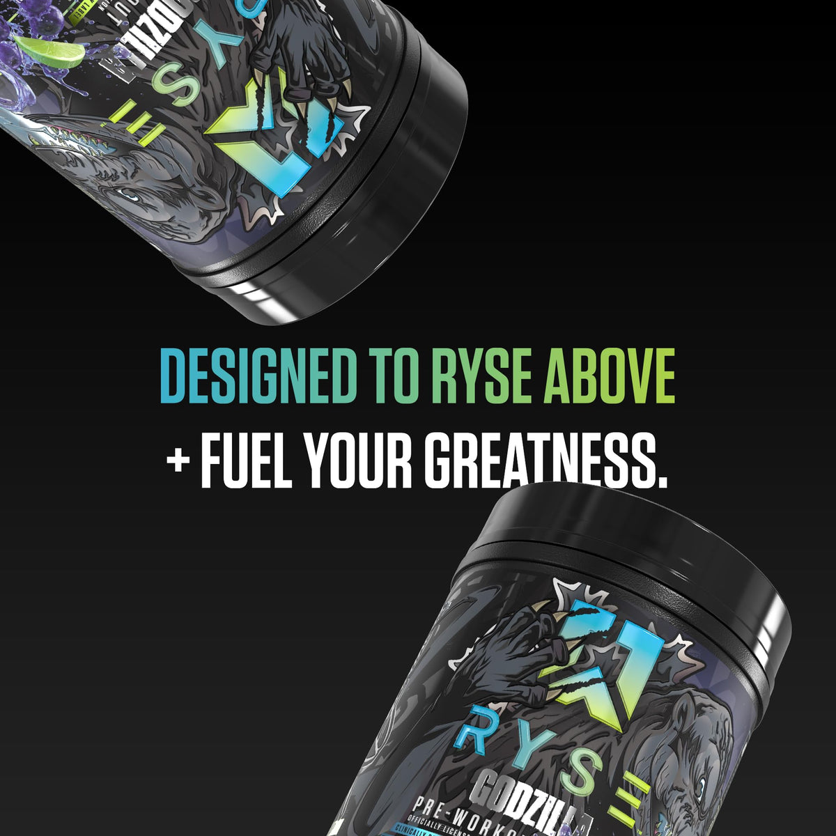 RYSE Godzilla X Noel Deyzel Pre Workout Powder - Monsterberry Lime - 400mg Caffeine, High Stim Pre-Workout for Men & Women with Citrulline & Beta Alanine - Energy, Pump & Focus - 20/40 Servings - PrimeBioHealth - canada supplements