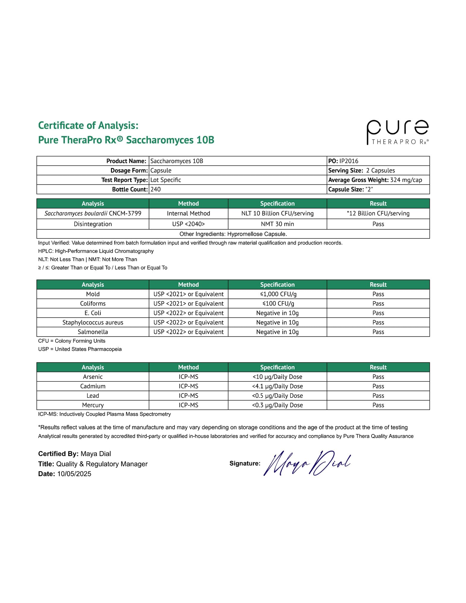 Saccharomyces Boulardii Probiotics 10 Billion CFU Made in USA | No Fillers Patented Strain: Lynside CNCM I-3799 Probiotics for Men and Women | Pure TheraPro Rx, Pharma Grade 120 Count - PrimeBioHealth - canada supplements