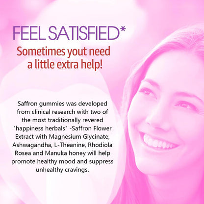 Saffron Supplements Gummies 100mg - 100% Pure Saffron Extract with Magnesium Glycinate, L-Theanine, Turmeric, Ashwagandha, Honey & Vitamin B Complex for Mood & Power, Antioxidant, Vitality - 60 Count - PrimeBioHealth - canada supplements