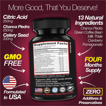 Saint Mingiano Uric Acid Flush for Gout Support -120 Capsules - Supports Kidney Cleanse Detox & Repair, Gallbladder & Urinary Tract Issues - Essential for Detox & Joint Support - Cranberry Extract - PrimeBioHealth - canada supplements