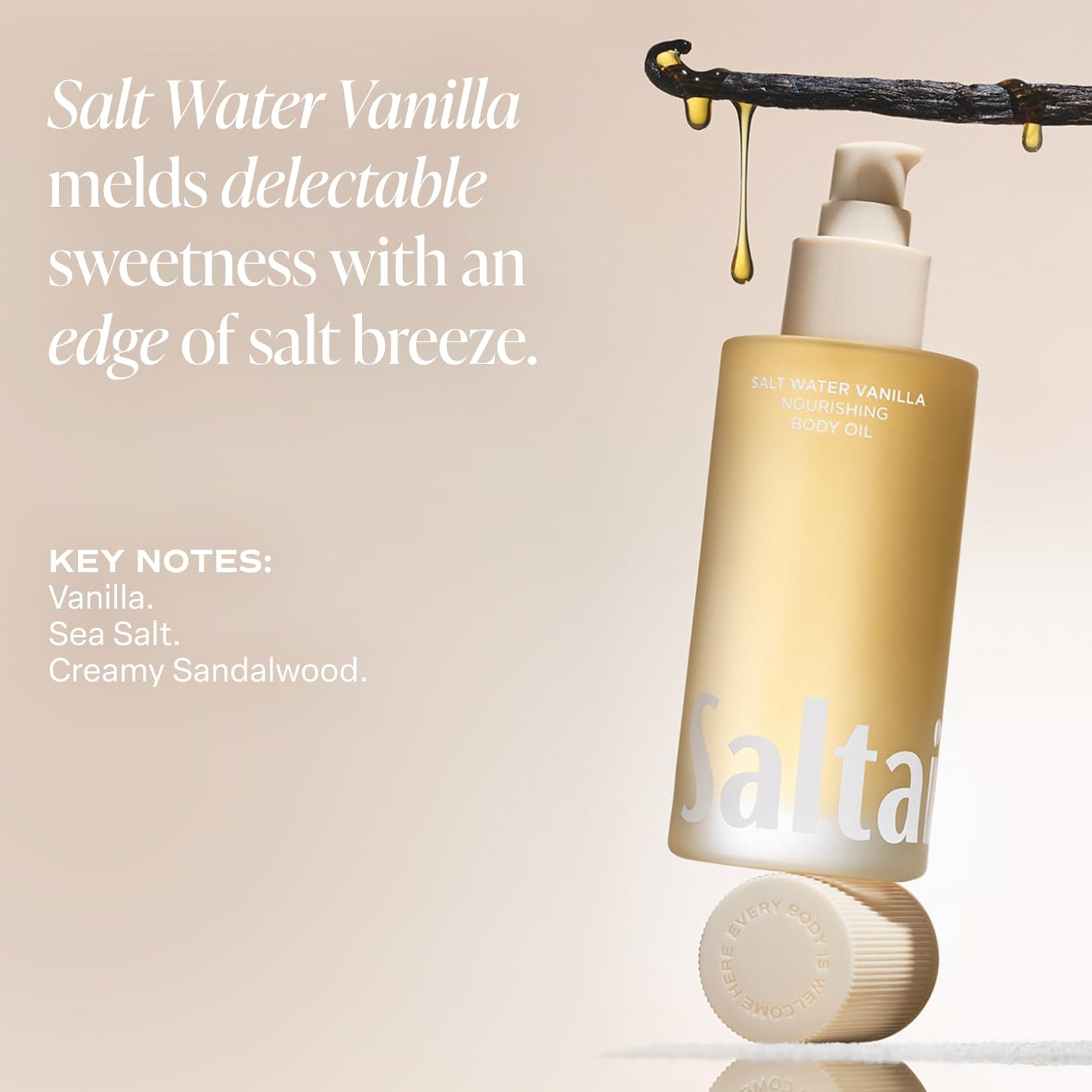 Saltair Body Oil - Luxurious Salt Water Vanilla After Shower and Bath Oil for Women and Men. Botanical, Non-Greasy - PrimeBioHealth - canada supplements