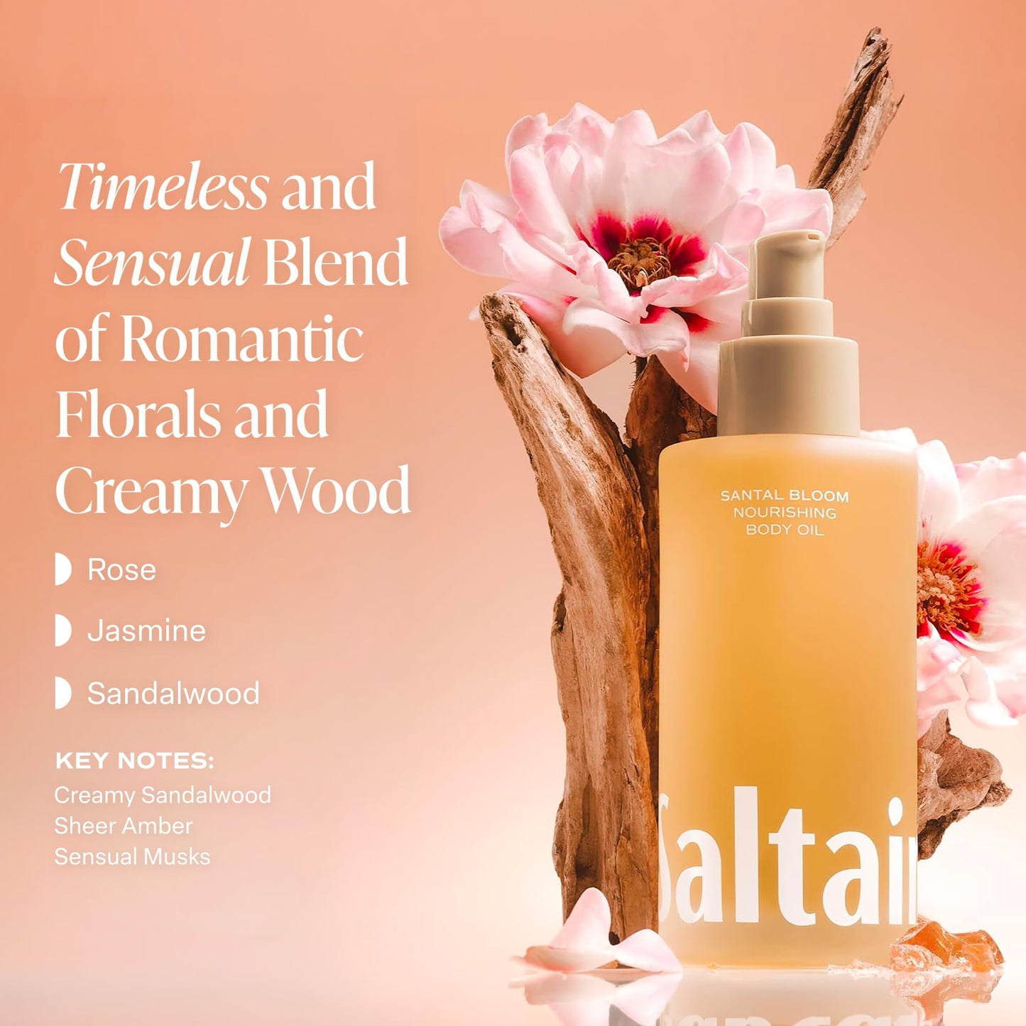 Saltair Body Oil - Luxurious Santal Bloom After Shower and Bath Oil for Women and Men. Botanical, Non-Greasy - PrimeBioHealth - canada supplements