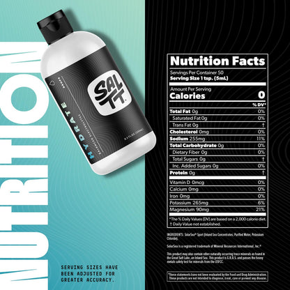 SALTT - Hydrate (8.3 oz) - Electrolytes Drops - Energy Boost - Sodium, Potassium, Magnesium, Zinc, Copper - Unflavored - Ultra Low Carb - Zero Sugar, Vegan, Gluten Free, Non GMO - By Keto Chow - PrimeBioHealth - canada supplements