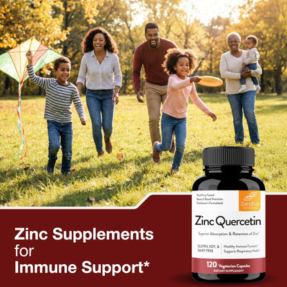 Sandhu's Zinc Quercetin 120 Vegetarian Capsules (Pack of 1) | High Absorption Zink Supplements for Immunity and Seasonal Allergy | Antioxidant Immune Support - PrimeBioHealth - canada supplements