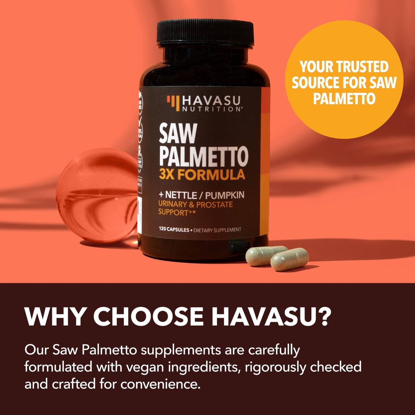 Saw Palmetto Supplement with Stinging Nettle and Pumpkin Seed Extract - Advanced 3X Formula - DHT Blocker Urinary Health and Prostate Support for Mens Health - PrimeBioHealth - canada supplements