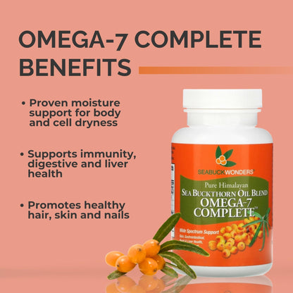 SeabuckWonders Organic Sea Buckthorn Oil Omega-7 Complete,120 Softgels, 60 Day Supply, with Omega 3, 6 & 9, Supports Hair - PrimeBioHealth - canada supplements