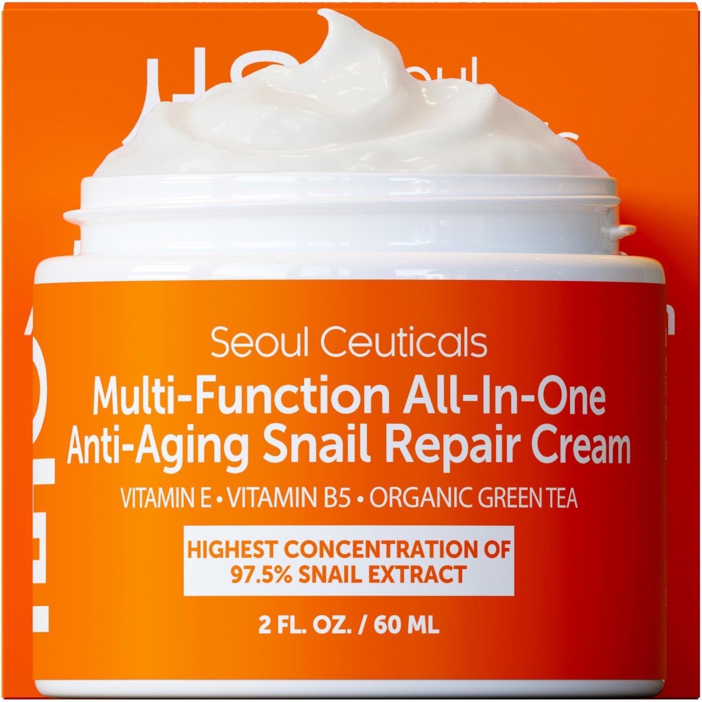 SeoulCeuticals Snail Mucin Moisturizer 97.5% - Korean Skin Care Snail Repair Cream - Day & Night Anti Aging K Beauty Skincare Cruelty Free 2oz - PrimeBioHealth - canada supplements