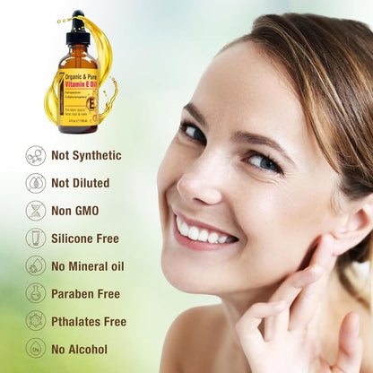 Seven Minerals Ultra Pure Vitamin E Oil - Full-Spectrum D-Alpha Tocopherol, 1 Fl Oz - 100% Organic Vitamin E Oil for Skin - PrimeBioHealth - canada supplements