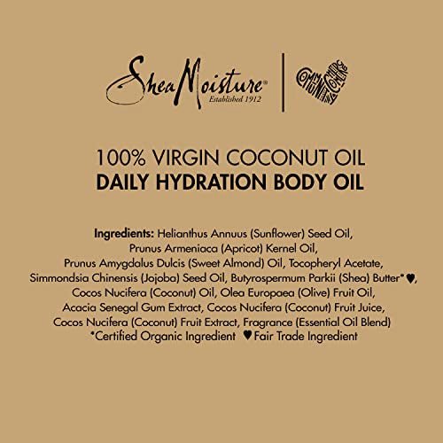 SheaMoisture Daily Hydration Body Oil Virgin Coconut Oil For Dry Skin Paraben Free 8 oz - PrimeBioHealth - canada supplements