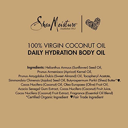 SheaMoisture Daily Hydration Body Oil Virgin Coconut Oil For Dry Skin Paraben Free 8 oz - PrimeBioHealth - canada supplements