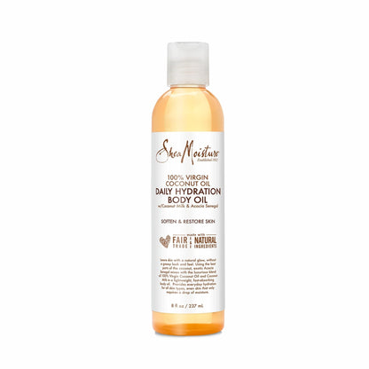 SheaMoisture Daily Hydration Body Oil Virgin Coconut Oil For Dry Skin Paraben Free 8 oz - PrimeBioHealth - canada supplements