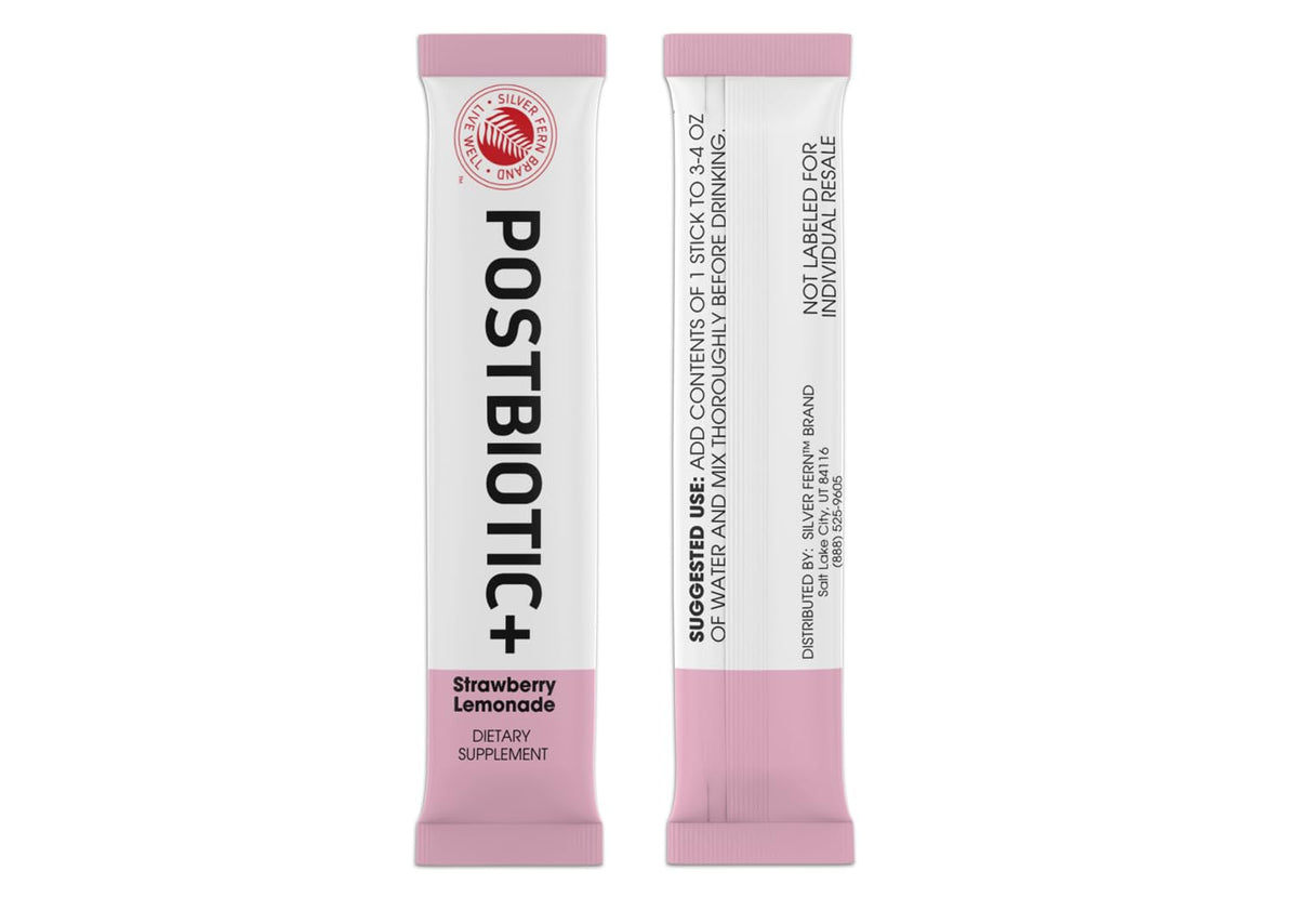 Silver Fern Brand Postbiotic+ Strawberry Lemonade Powder – Postbiotic Supplement with BIOMend™, BetaVia™, and Immuse® – Supports The Digestive System - PrimeBioHealth - canada supplements