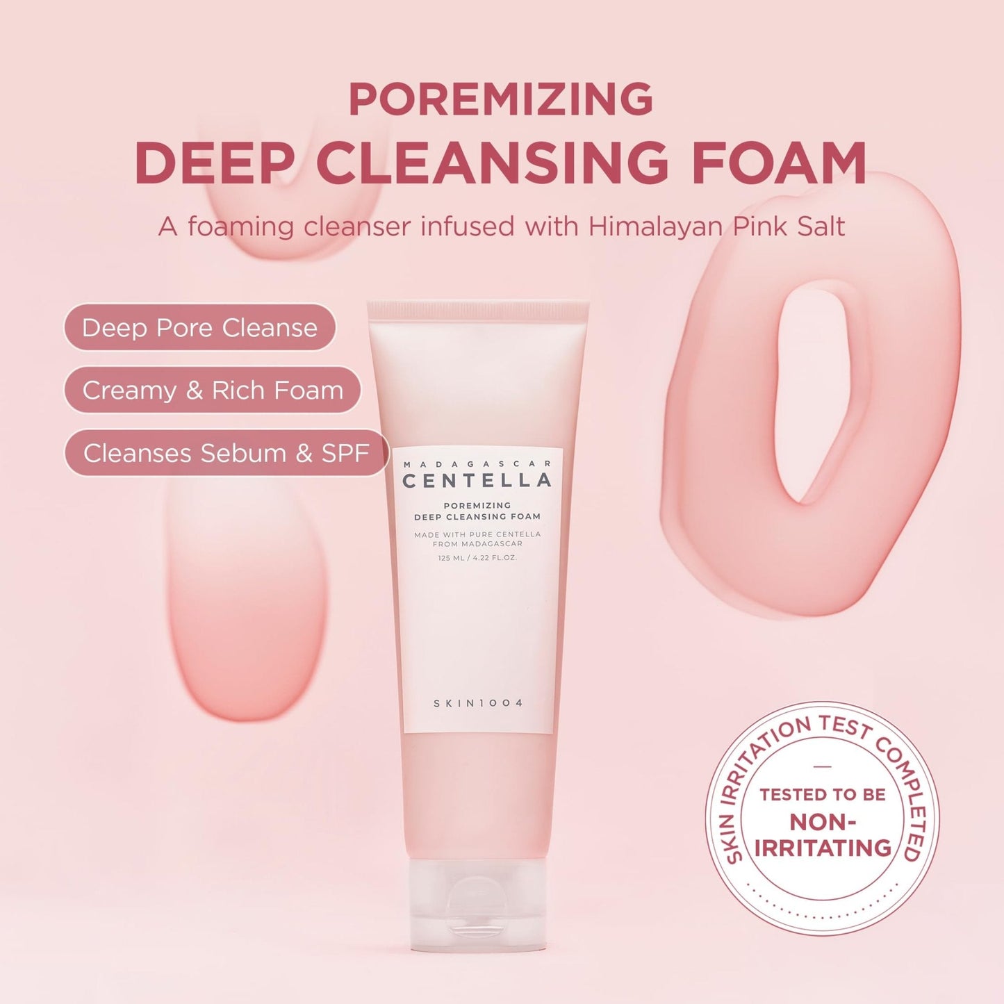 SKIN1004 Poremizing Deep Cleansing Foam, 4.23 fl.oz, 125ml, Makeup Remover, Korean Face Cleanser with Himalayan Pink Salt - PrimeBioHealth - canada supplements