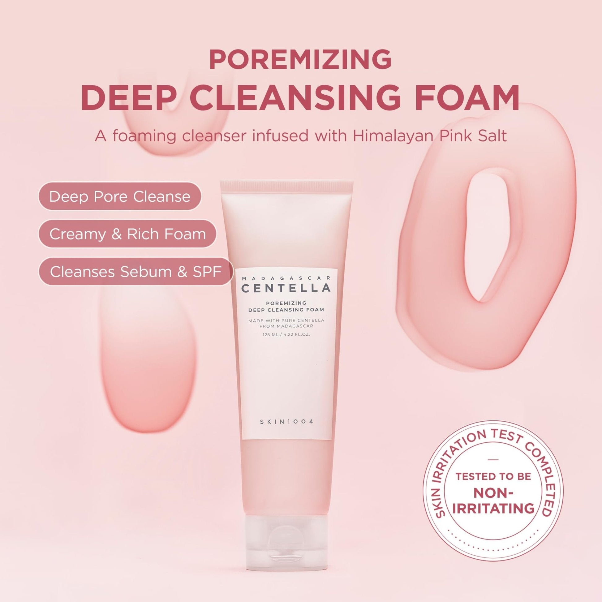 SKIN1004 Poremizing Deep Cleansing Foam, 4.23 fl.oz, 125ml, Makeup Remover, Korean Face Cleanser with Himalayan Pink Salt - PrimeBioHealth - canada supplements