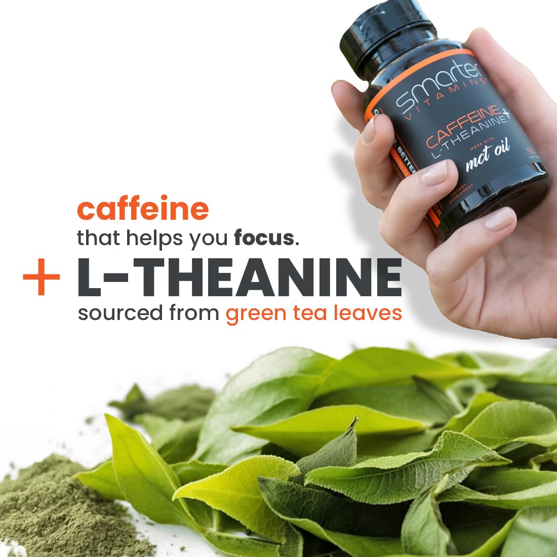 SmarterVitamins 200mg Caffeine Pills - MCT Oil from 100% Coconuts + 100mg L-Theanine, Energy and Focus - PrimeBioHealth - canada supplements