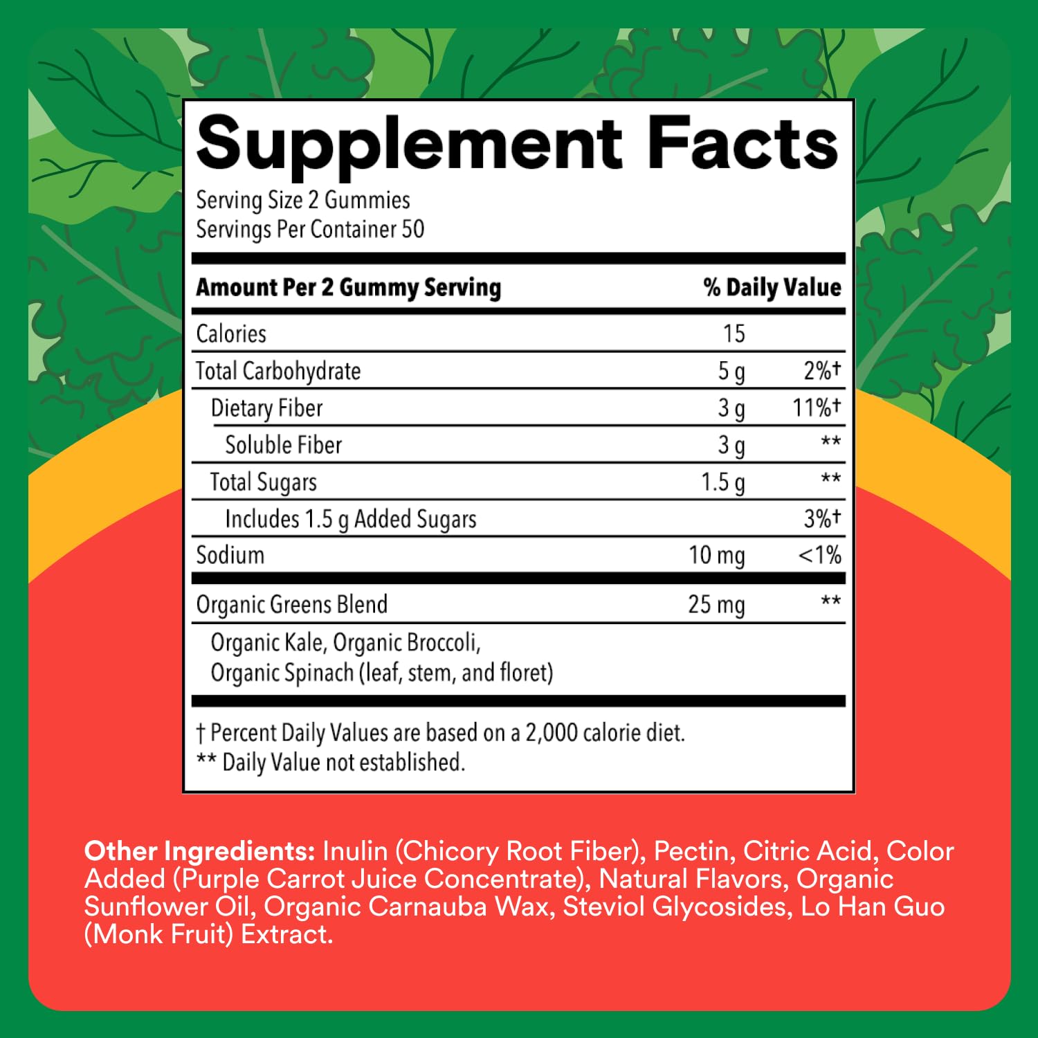 SmartyPants Kids Fiber & Veggies: Prebiotic Fiber Gummies for Kids, Fiber Supplement with Inulin, Organic Green Veggie Blend, Vegan, Gluten Free - PrimeBioHealth - canada supplements