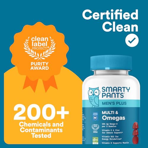 SmartyPants Men's Multivitamin Gummies with Omega 3 DHA/EPA, Methylfolate, Vitamin D3, C, B12, B6, A, K, Zinc - PrimeBioHealth - canada supplements